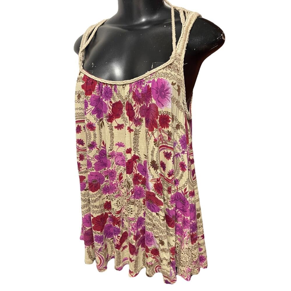 Small Free People Sleeveless‎ Floral Tank with Braided Straps